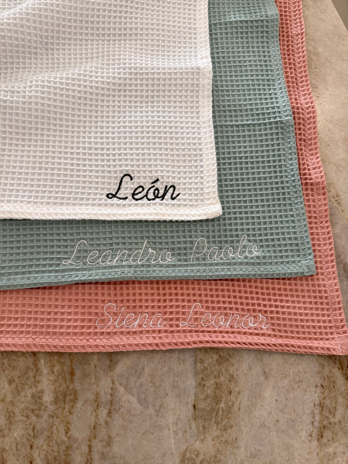 Cobija Waffle Personalizada - Azul