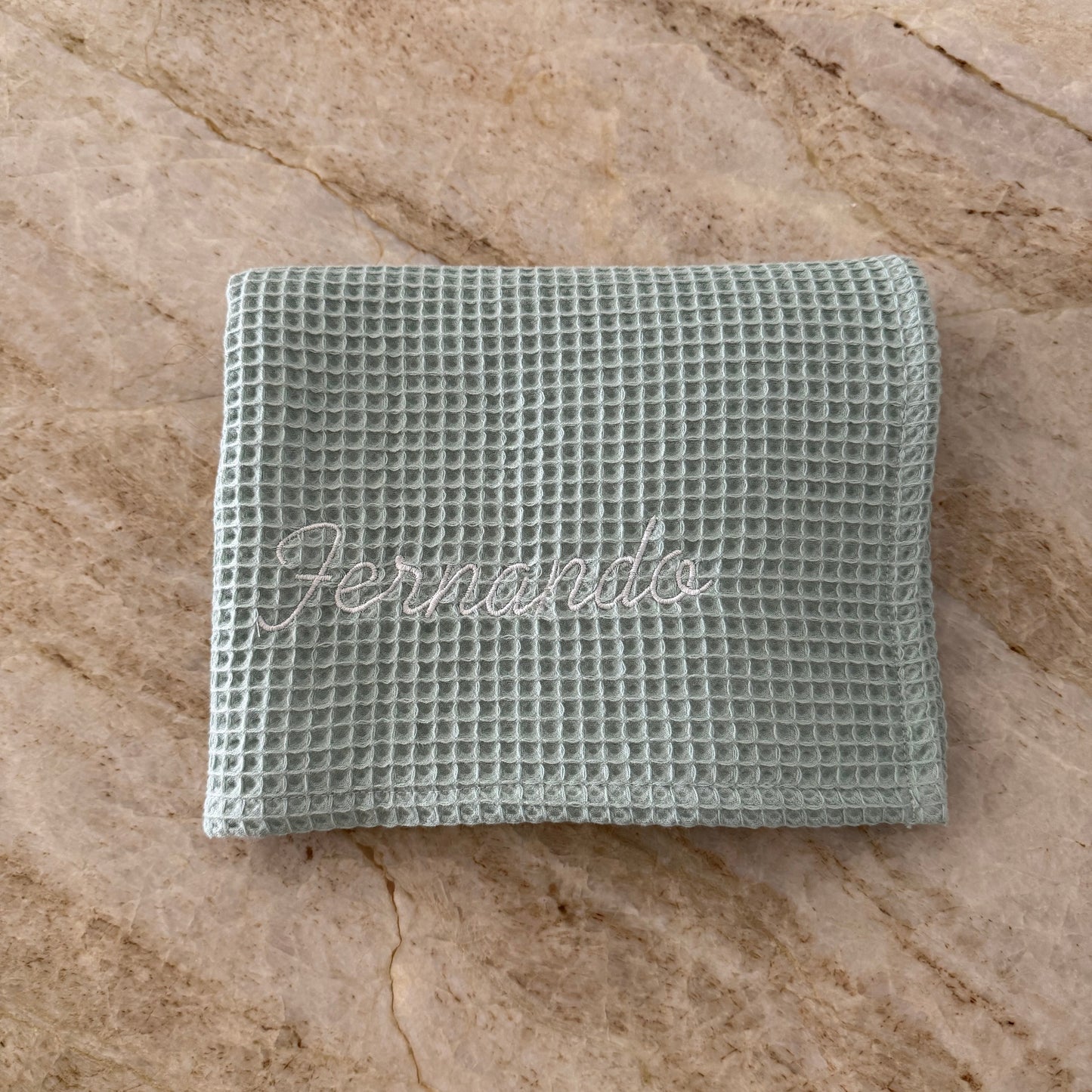 Cobija Waffle Personalizada - Azul