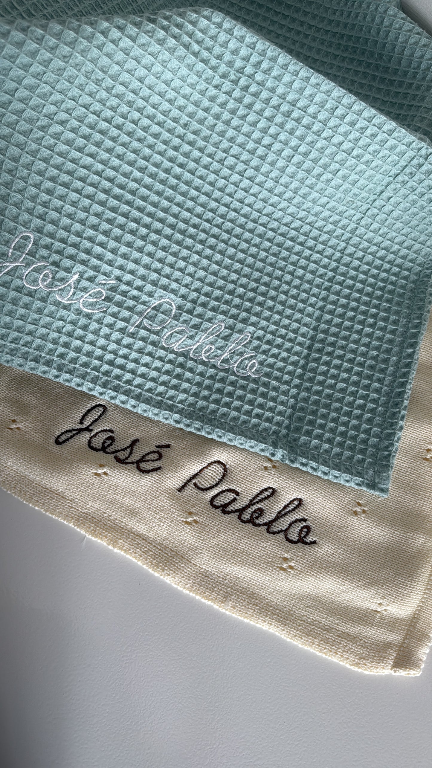 Cobija Waffle Personalizada - Azul