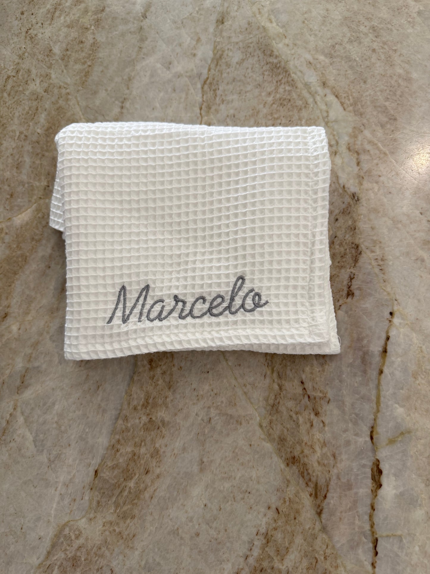 Cobija Waffle Personalizada - Blanca