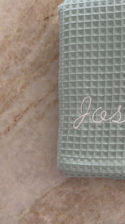 Cobija Waffle Personalizada - Azul